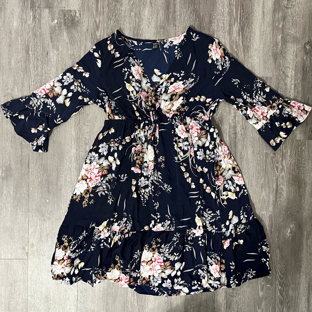 SHEIN Maternity Dress Navy & Floral